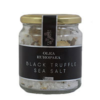 Buy Olea Europaea Italian Black Truffle Sea Salt at Olivetreetrading.com. Coarse Sea Salt from Italy flavoured with black truffle, the perfect balance between salty, earthy and rich flavours.